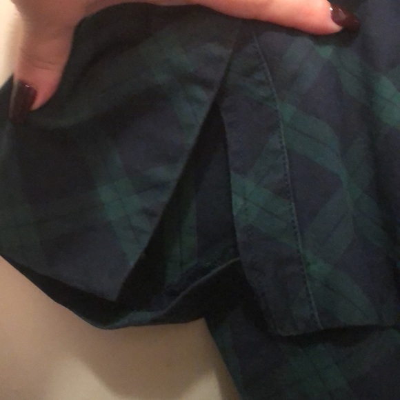 Argyle plaid green & blue pencil knee length skirt - Picture 7 of 7